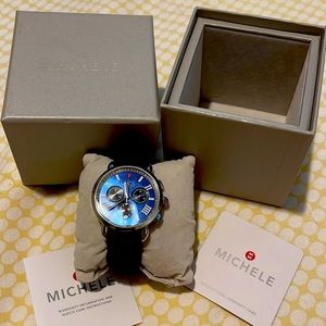 Michele ladies sporty sport sail chronograph watch head with silicone strap;38mm